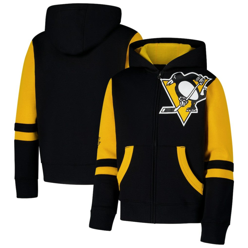 Pittsburgh Penguins Youth Face Off Full-Zip Hoodie - Black | US 200984216