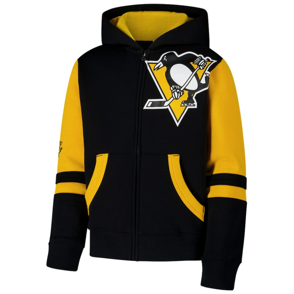 Pittsburgh Penguins Youth Face Off Full-Zip Hoodie - Black | US 200984216