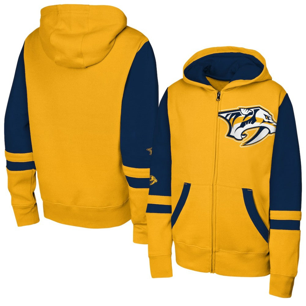 Nashville Predators Youth Face Off Full-Zip Hoodie - Gold | US 200984217