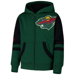 Minnesota Wild Youth Face Off Full-Zip Hoodie - Green | US 200984230