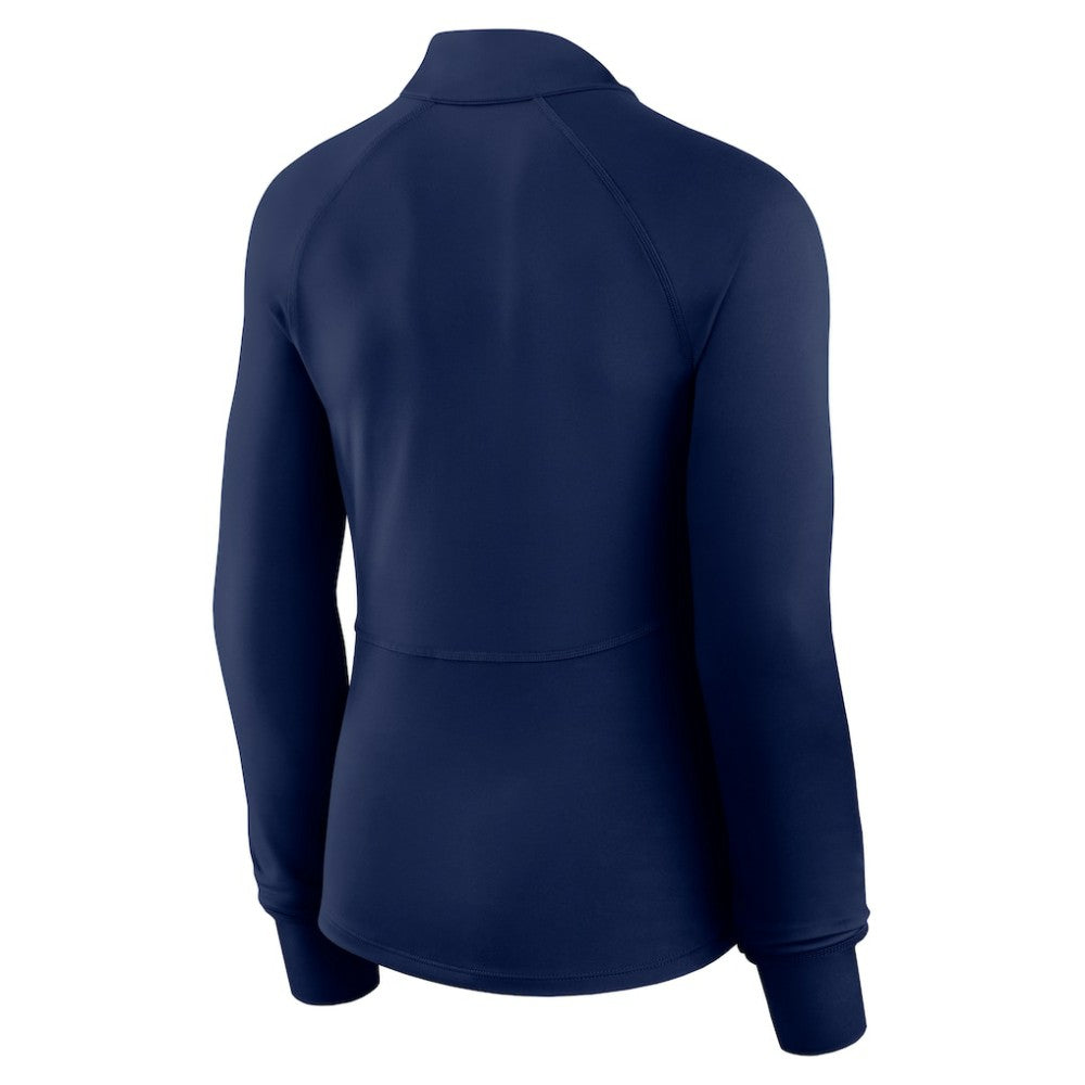 New York Yankees Fanatics Women's Elements Raglan Tri-Blend Quarter-Zip Top - Navy Tops
