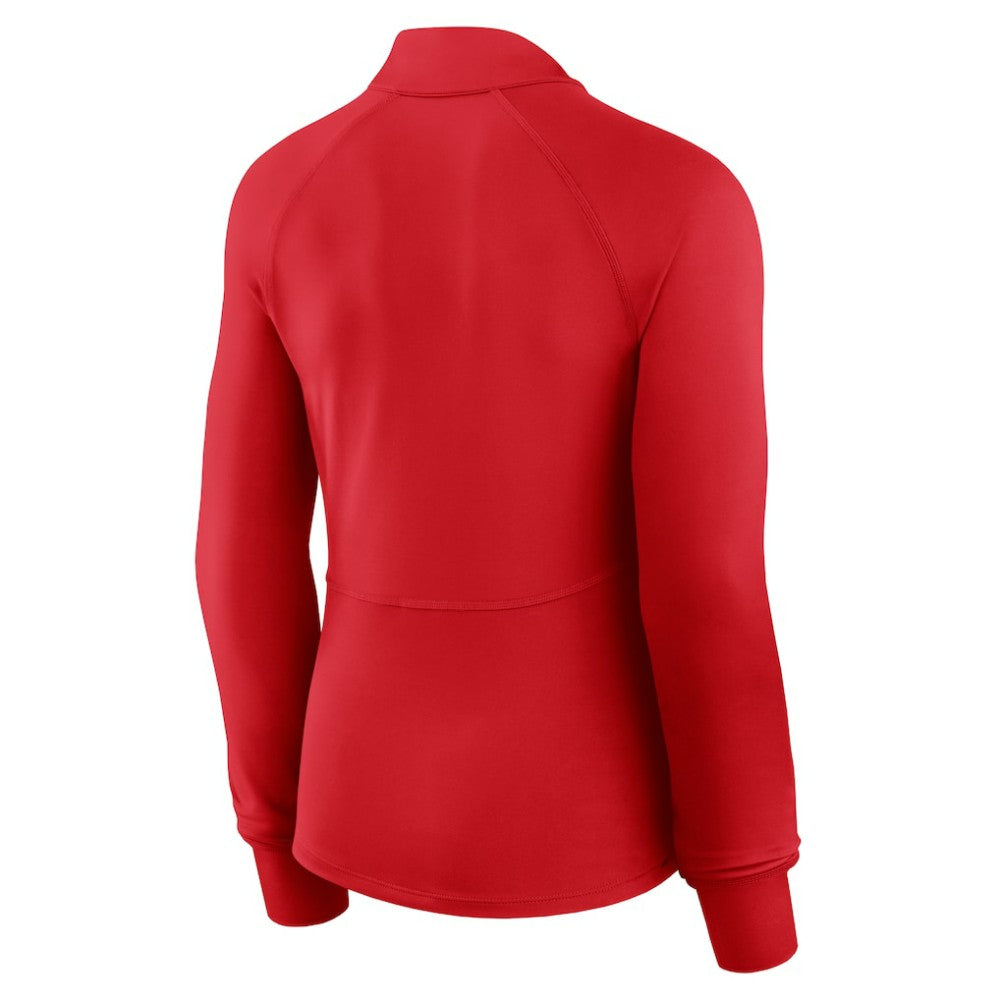 Philadelphia Phillies Fanatics Women's Elements Raglan Tri-Blend Quarter-Zip Top - Red Tops