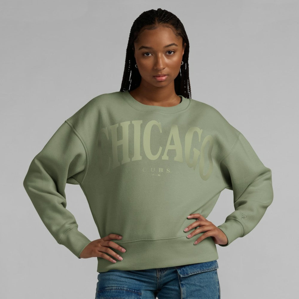 Chicago Cubs Fanatics Women's Elements Flow Pullover Sweatshirt - Green Pullover