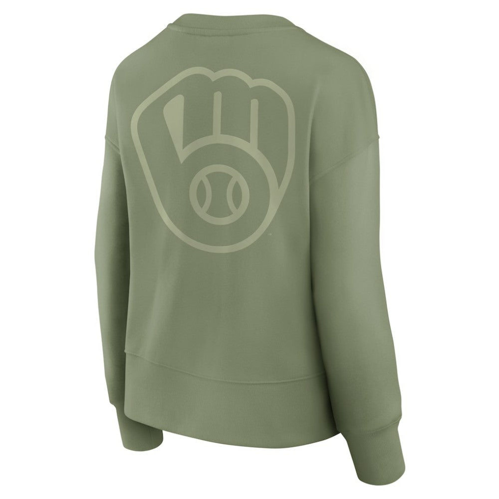 Milwaukee Brewers Fanatics Women's Elements Flow Pullover Sweatshirt - Green Pullover