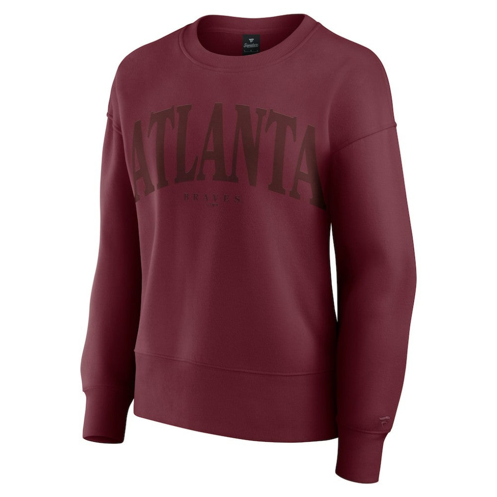 Atlanta Braves Fanatics Women's Elements Flow Pullover Sweatshirt - Burgundy Pullover
