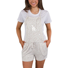 Los Angeles Dodgers Concepts Sport Women's Montana Hacci Knit Romper Overalls - Cream