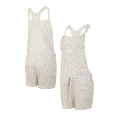 Los Angeles Dodgers Concepts Sport Women's Montana Hacci Knit Romper Overalls - Cream