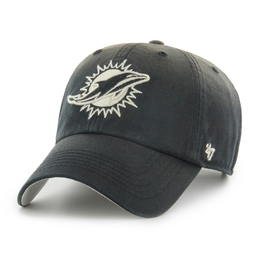 Miami Dolphins '47 Dusted Relaxed Clean Up Adjustable Hat - Black Hats