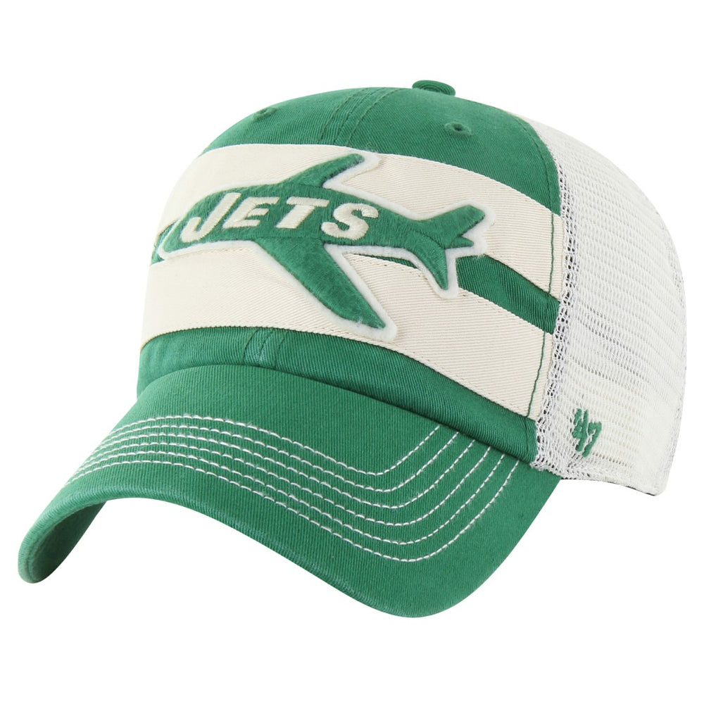 New York Jets '47 Throwback Clubhouse Boon Clean-Up Trucker Adjustable Hat - Kelly Green Hats