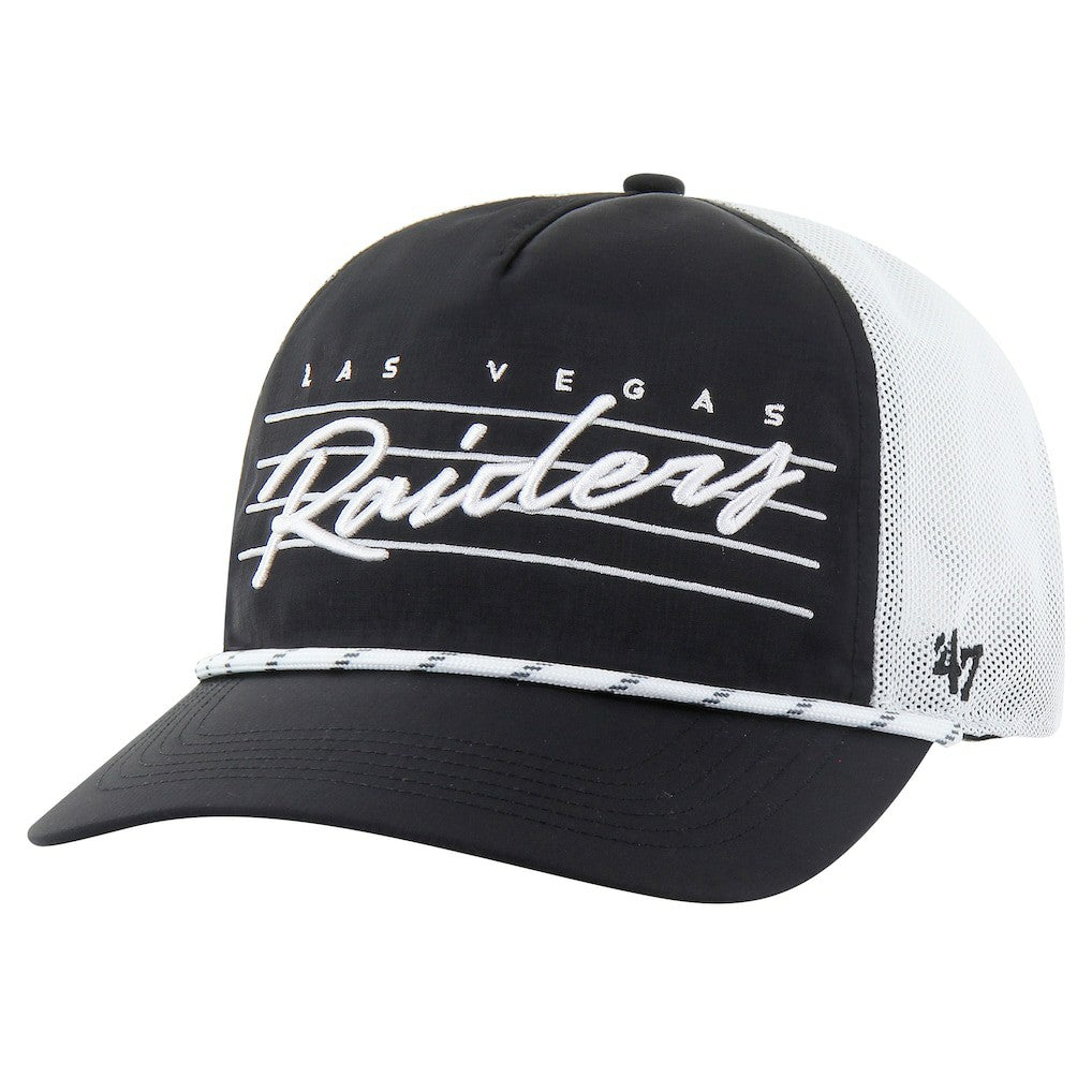 Las Vegas Raiders '47 Downburst Relaxed Hitch Trucker Adjustable Hat - Black/White Hats