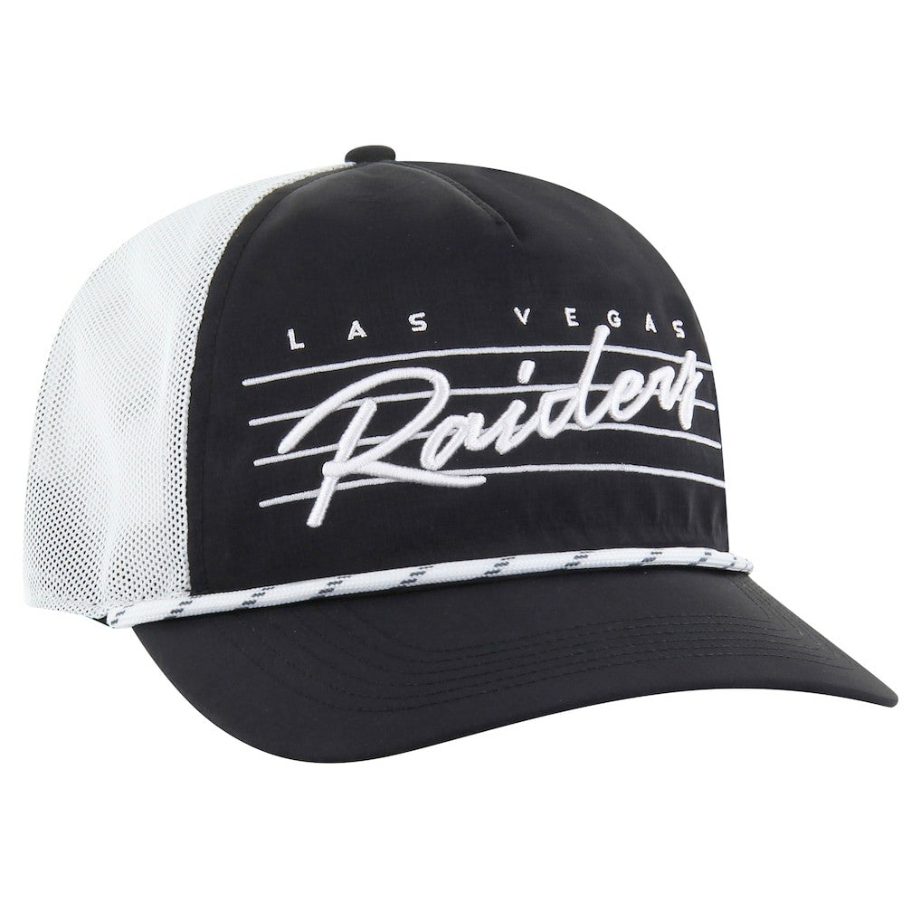 Las Vegas Raiders '47 Downburst Relaxed Hitch Trucker Adjustable Hat - Black/White Hats