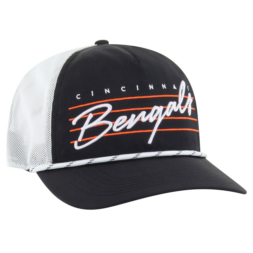 Cincinnati Bengals '47 Downburst Relaxed Hitch Trucker Adjustable Hat - Black/White Hats