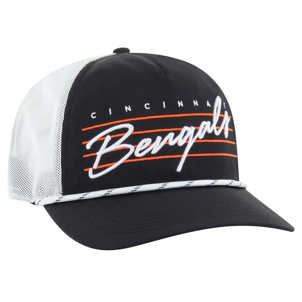 Cincinnati Bengals '47 Downburst Relaxed Hitch Trucker Adjustable Hat - Black/White Hats