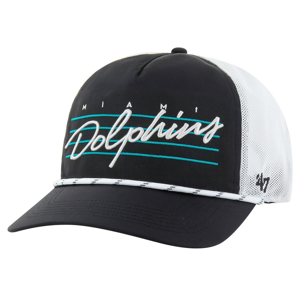 Miami Dolphins '47 Downburst Relaxed Hitch Trucker Adjustable Hat - Black/White Hats