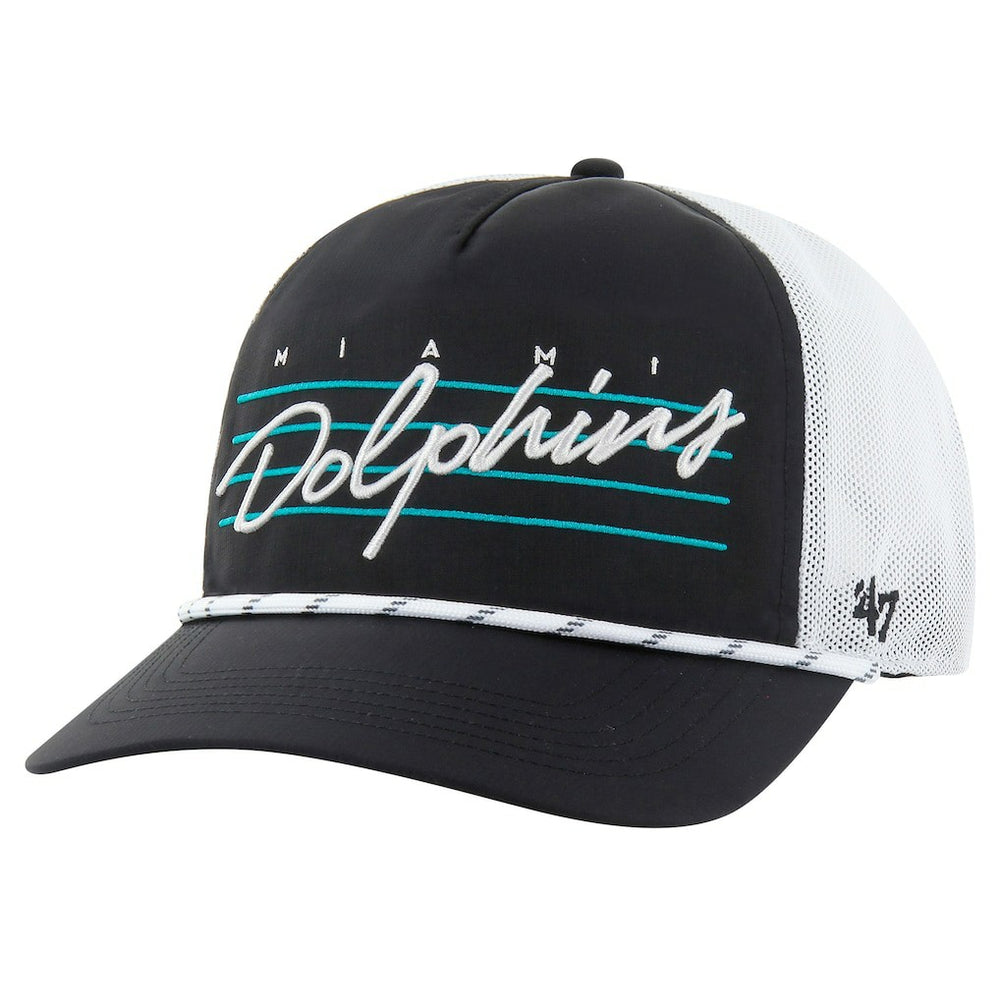Miami Dolphins '47 Downburst Relaxed Hitch Trucker Adjustable Hat - Black/White Hats