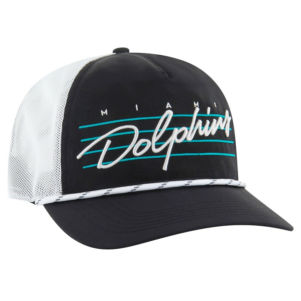 Miami Dolphins '47 Downburst Relaxed Hitch Trucker Adjustable Hat - Black/White Hats