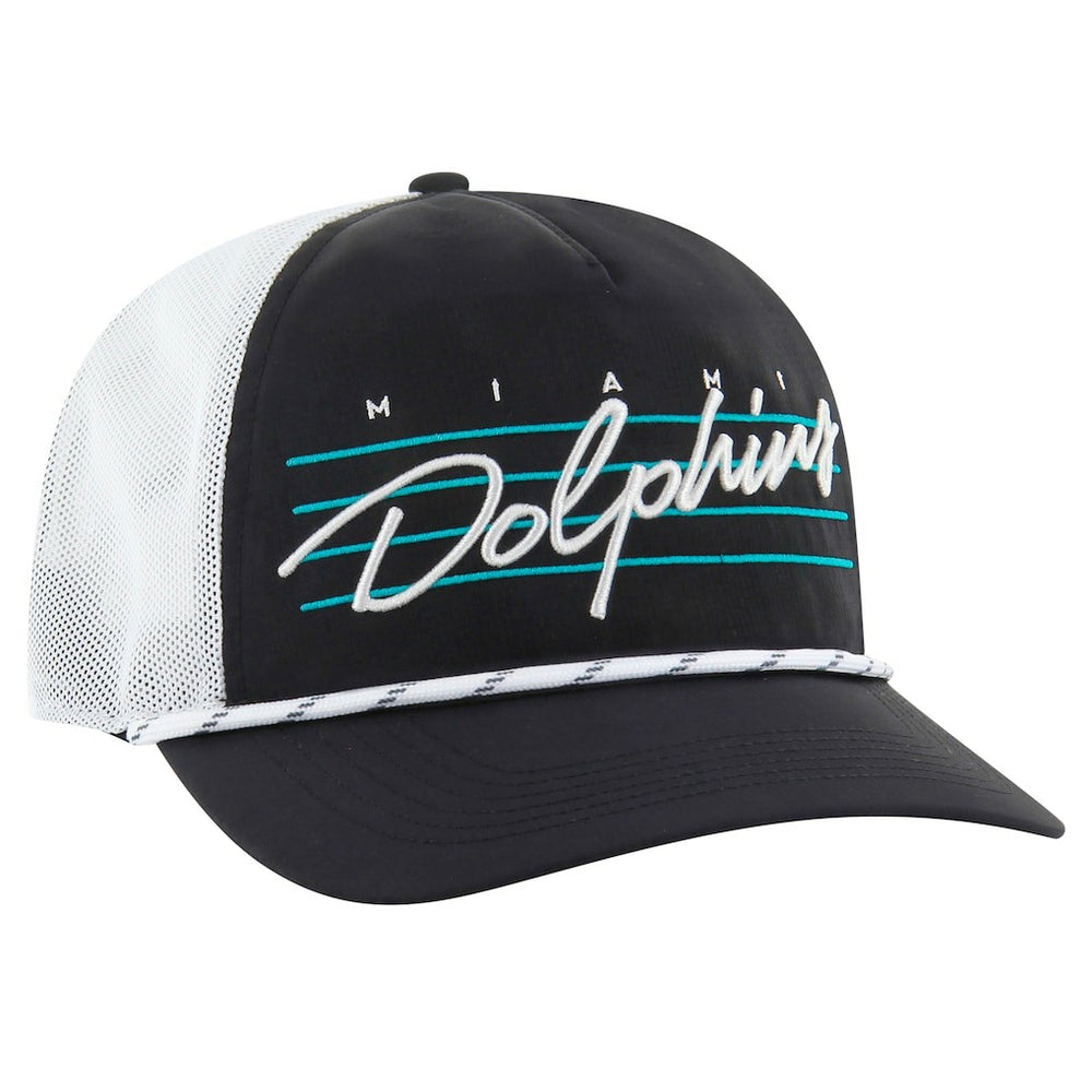 Miami Dolphins '47 Downburst Relaxed Hitch Trucker Adjustable Hat - Black/White Hats