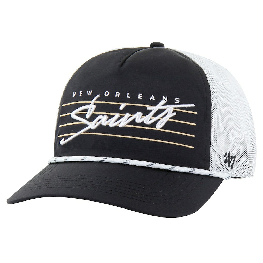 New Orleans Saints '47 Downburst Relaxed Hitch Trucker Adjustable Hat - Black/White Hats