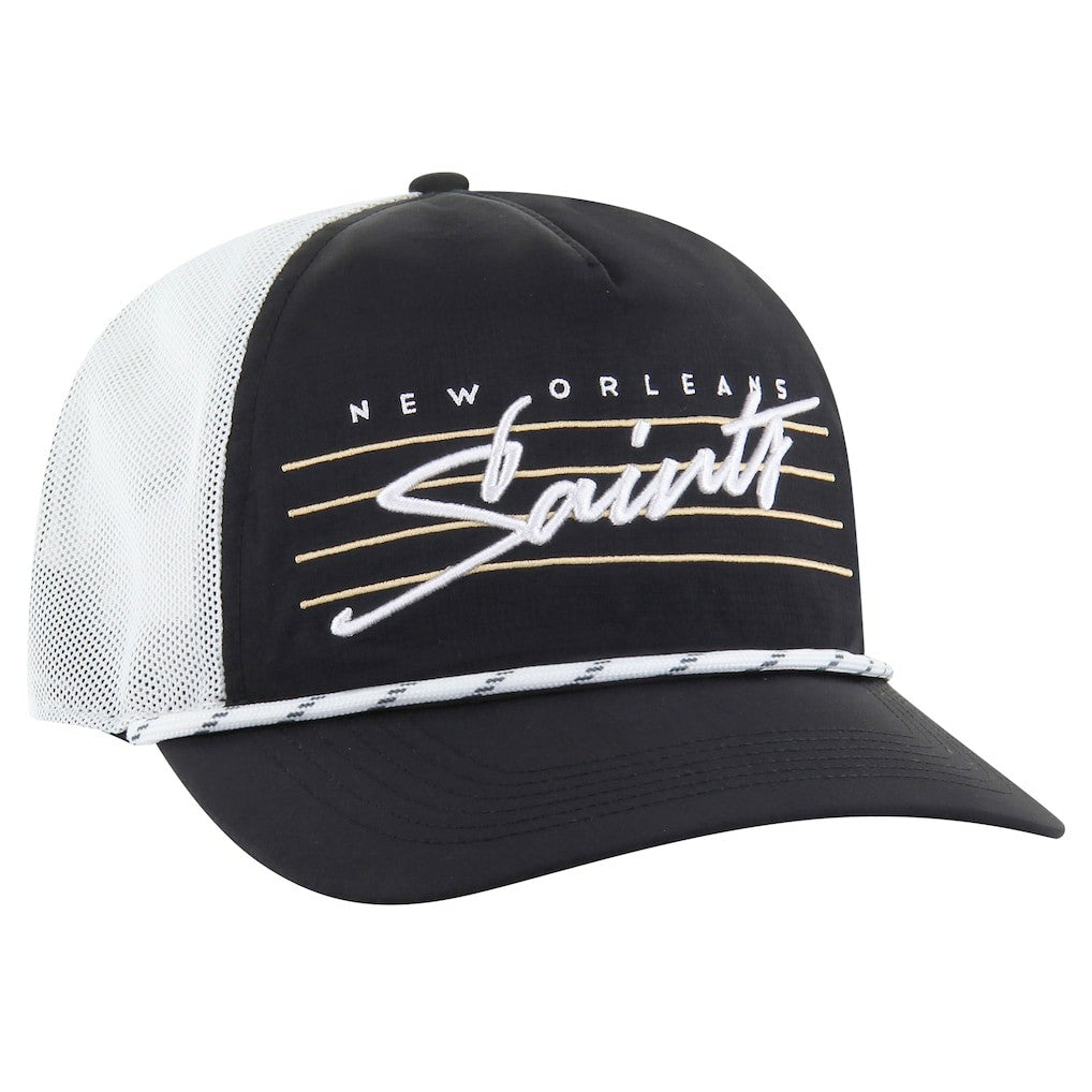 New Orleans Saints '47 Downburst Relaxed Hitch Trucker Adjustable Hat - Black/White Hats