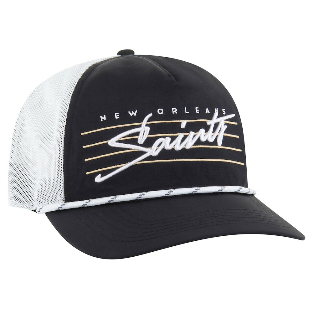 New Orleans Saints '47 Downburst Relaxed Hitch Trucker Adjustable Hat - Black/White Hats