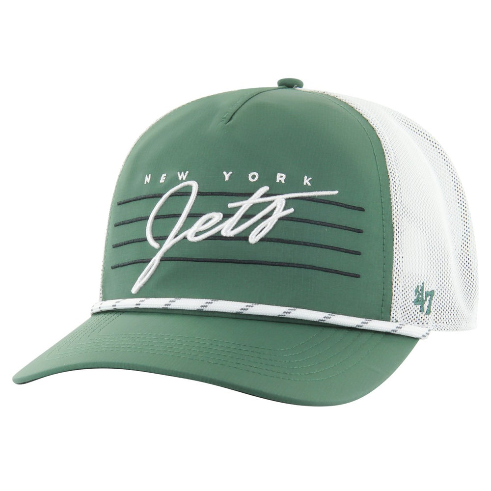 New York Jets '47 Downburst Relaxed Hitch Trucker Adjustable Hat - Green/White Hats
