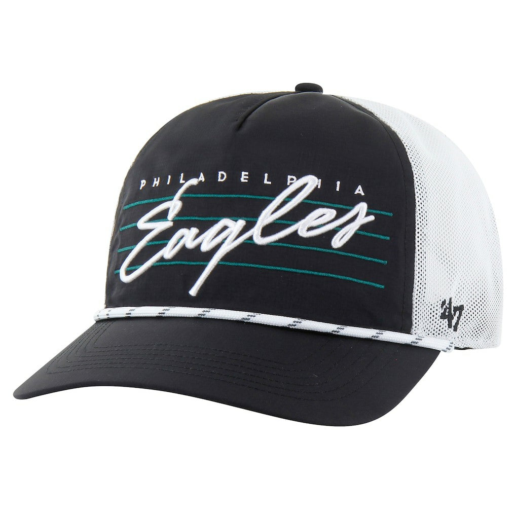 Philadelphia Eagles '47 Downburst Relaxed Hitch Trucker Adjustable Hat - Black/White Hats
