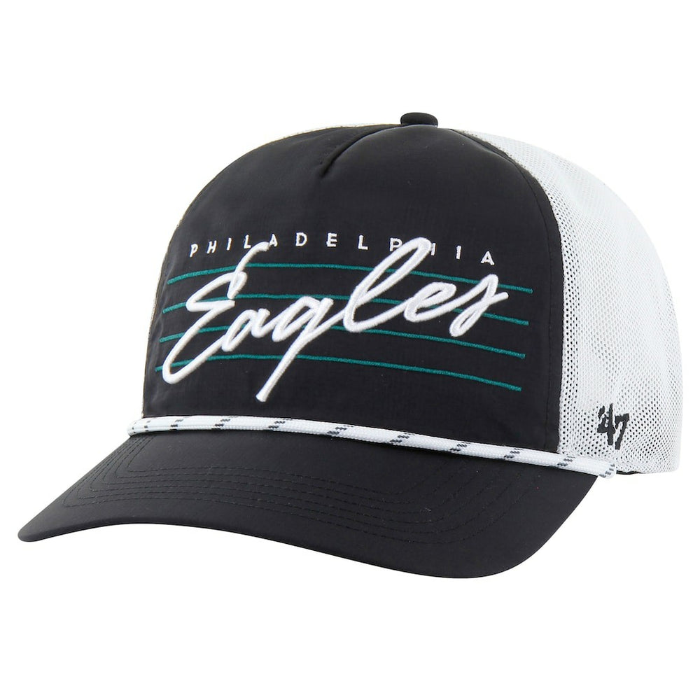 Philadelphia Eagles '47 Downburst Relaxed Hitch Trucker Adjustable Hat - Black/White Hats