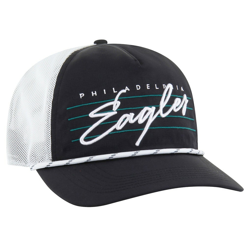 Philadelphia Eagles '47 Downburst Relaxed Hitch Trucker Adjustable Hat - Black/White Hats