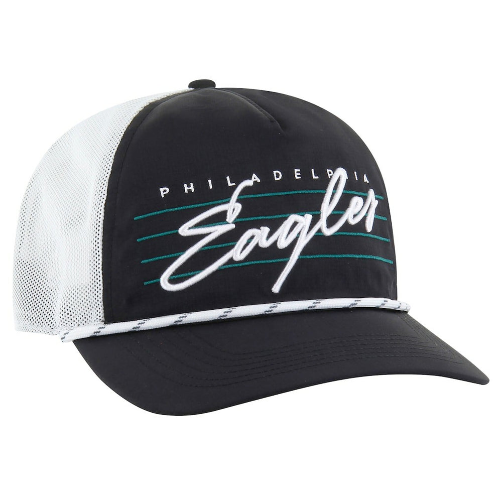 Philadelphia Eagles '47 Downburst Relaxed Hitch Trucker Adjustable Hat - Black/White Hats