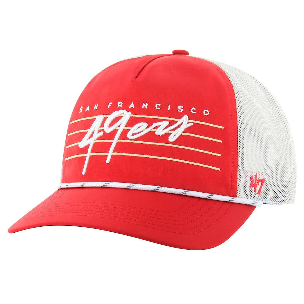 San Francisco 49ers '47 Downburst Relaxed Hitch Trucker Adjustable Hat - Scarlet/White Hats