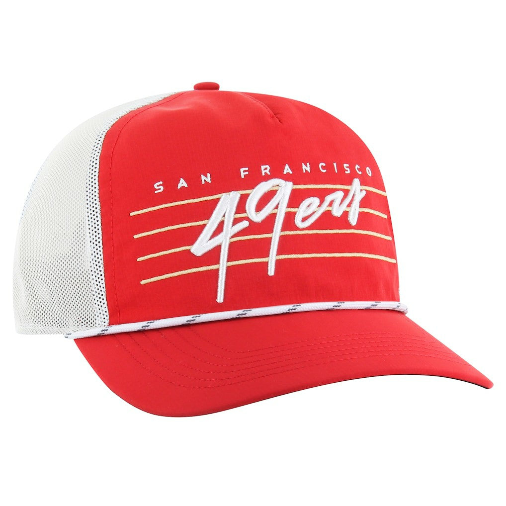 San Francisco 49ers '47 Downburst Relaxed Hitch Trucker Adjustable Hat - Scarlet/White Hats