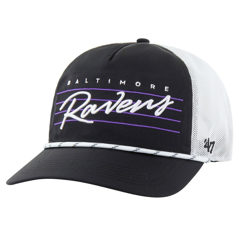 Baltimore Ravens '47 Downburst Relaxed Hitch Trucker Adjustable Hat - Black/White Hats