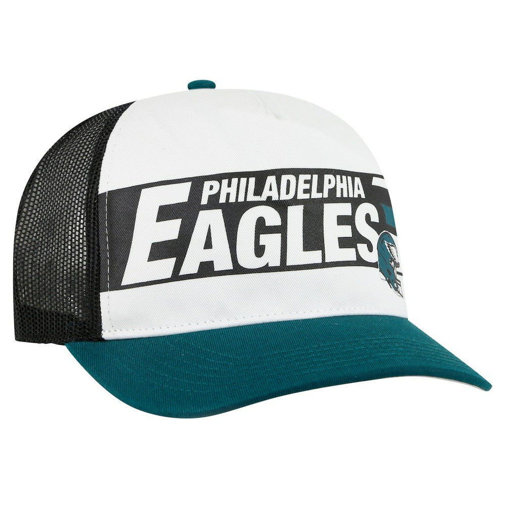 Philadelphia Eagles '47 Stack Line Hitch Trucker Adjustable Hat - White/Midnight Green Hats