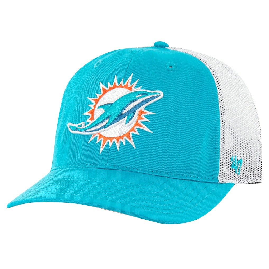 Miami Dolphins '47 Team Unstructured Trucker Adjustable Hat - Aqua/White Hats