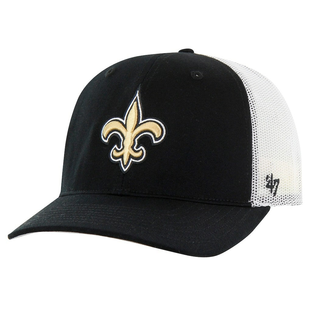New Orleans Saints '47 Team Unstructured Trucker Adjustable Hat - Black/White Hats