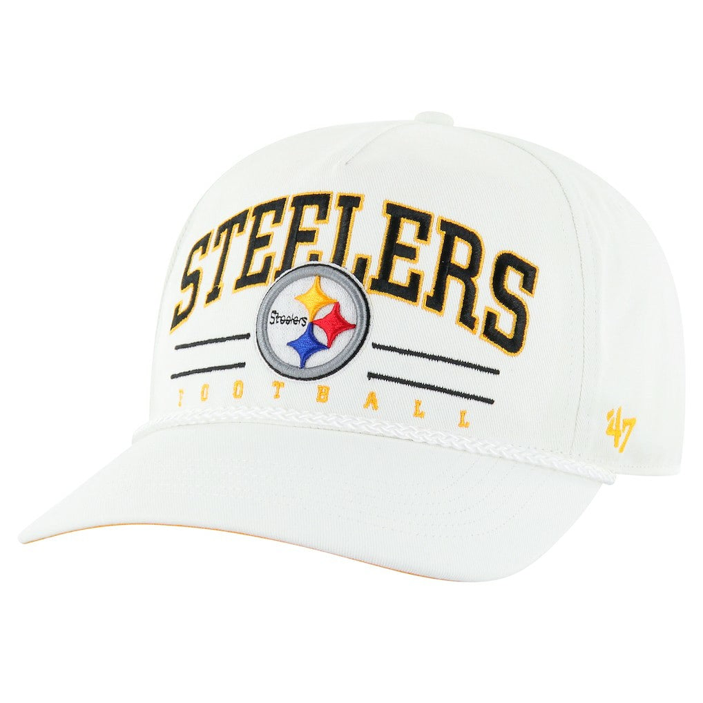 Pittsburgh Steelers '47 Roscoe Hitch Rope Adjustable Hat - White Hats