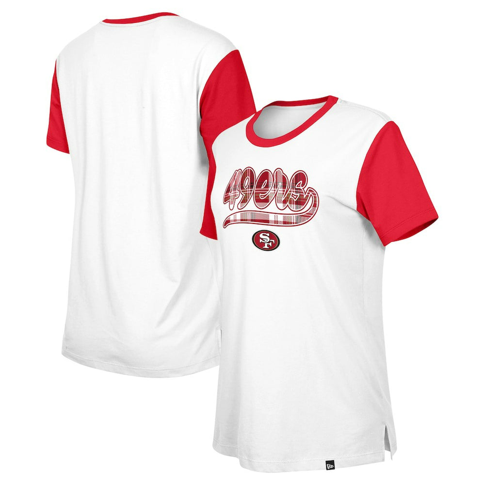 San Francisco 49ers New Era Women's 3rd Down T-Shirt - White/Scarlet T-shirts
