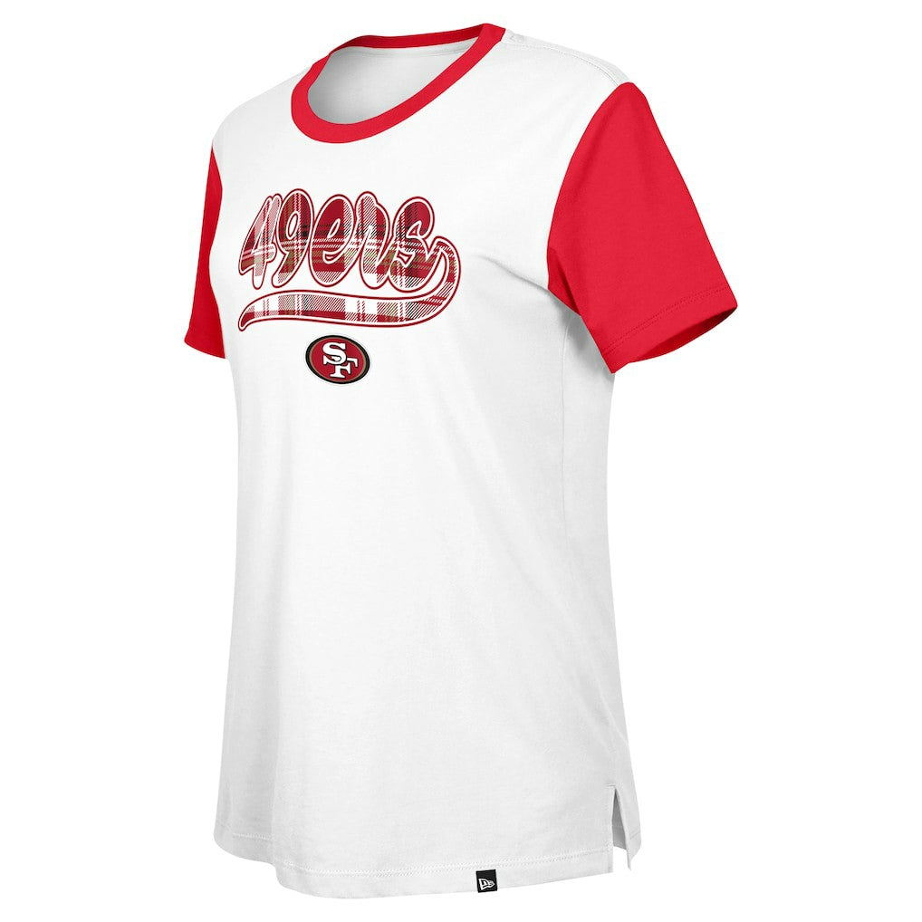 San Francisco 49ers New Era Women's 3rd Down T-Shirt - White/Scarlet T-shirts