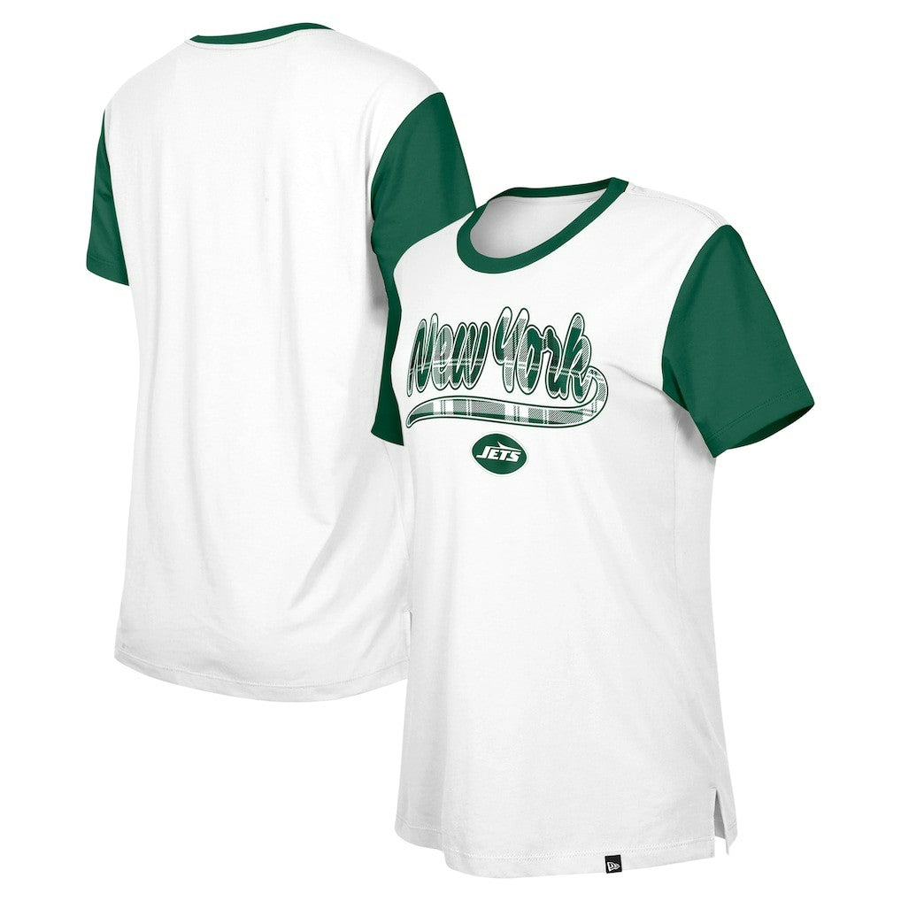 New York Jets New Era Women's 3rd Down T-Shirt - White/Green T-shirts