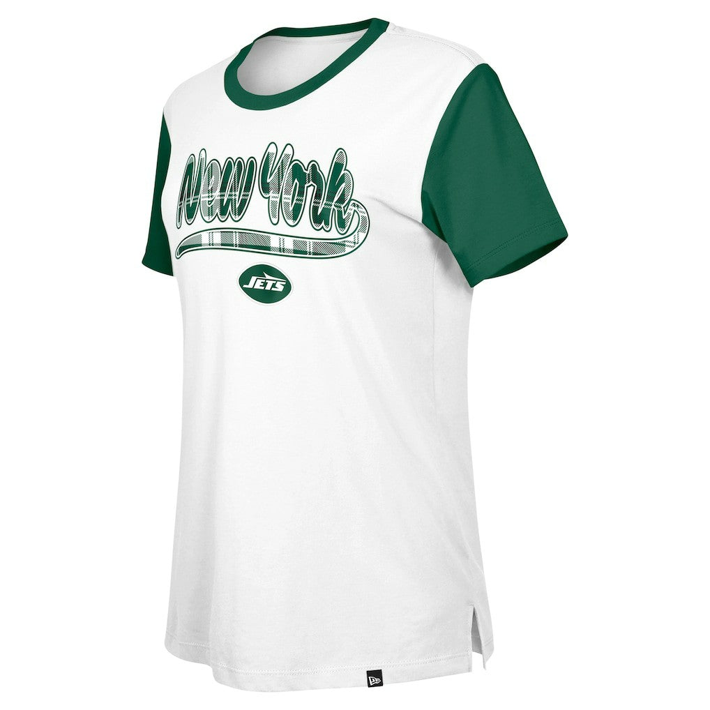 New York Jets New Era Women's 3rd Down T-Shirt - White/Green T-shirts