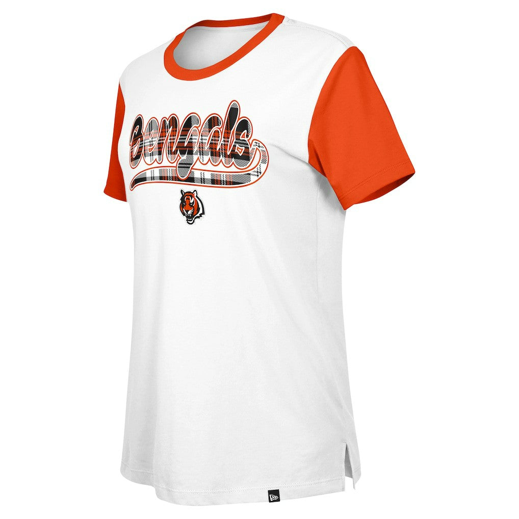 Cincinnati Bengals New Era Women's 3rd Down T-Shirt - White/Orange T-shirts