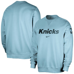 New York Knicks Courtside Standard Issue Performance Pullover Sweatshirt Light Blue - Nike