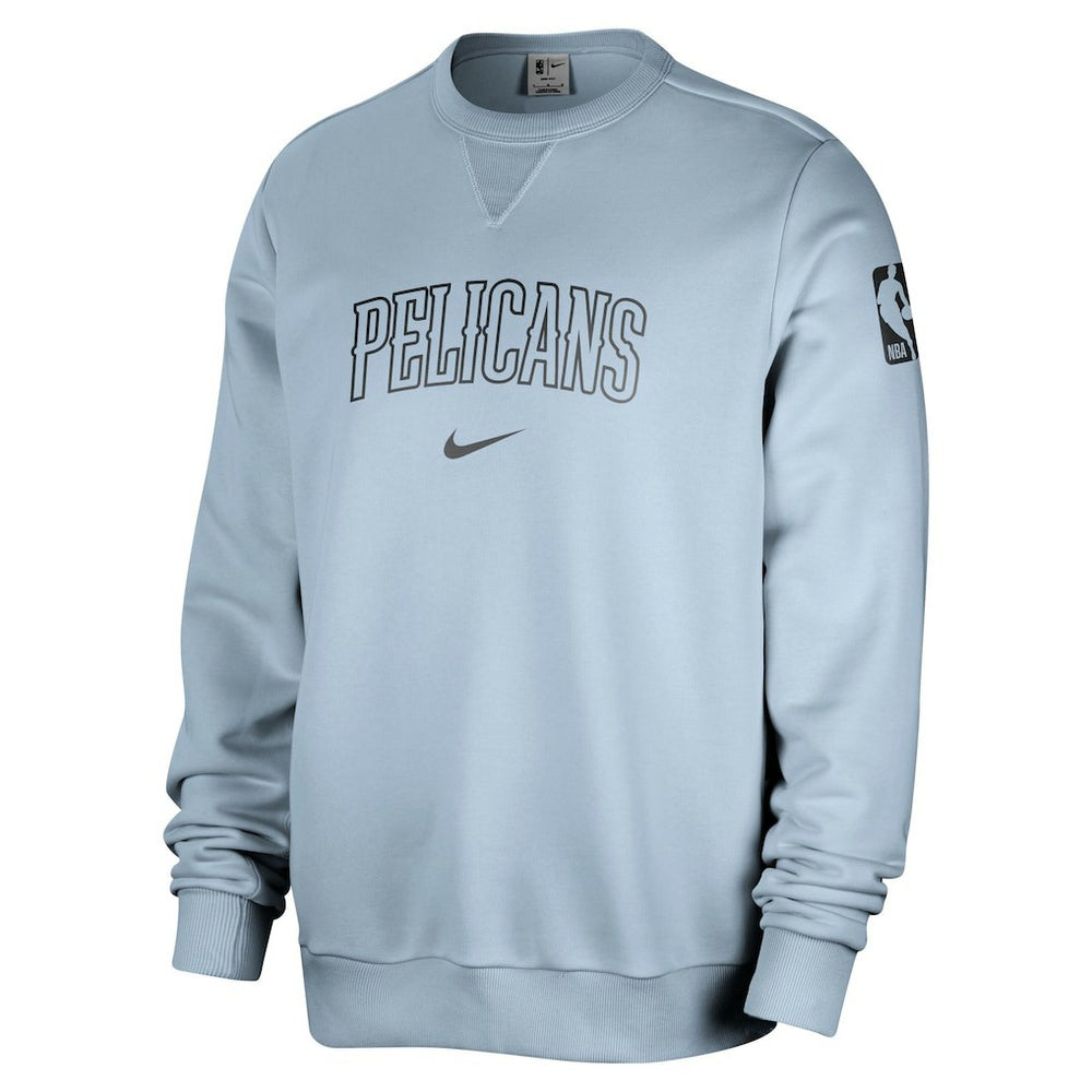 New Orleans Pelicans Courtside Standard Issue Performance Pullover Sweatshirt Light Blue - Nike
