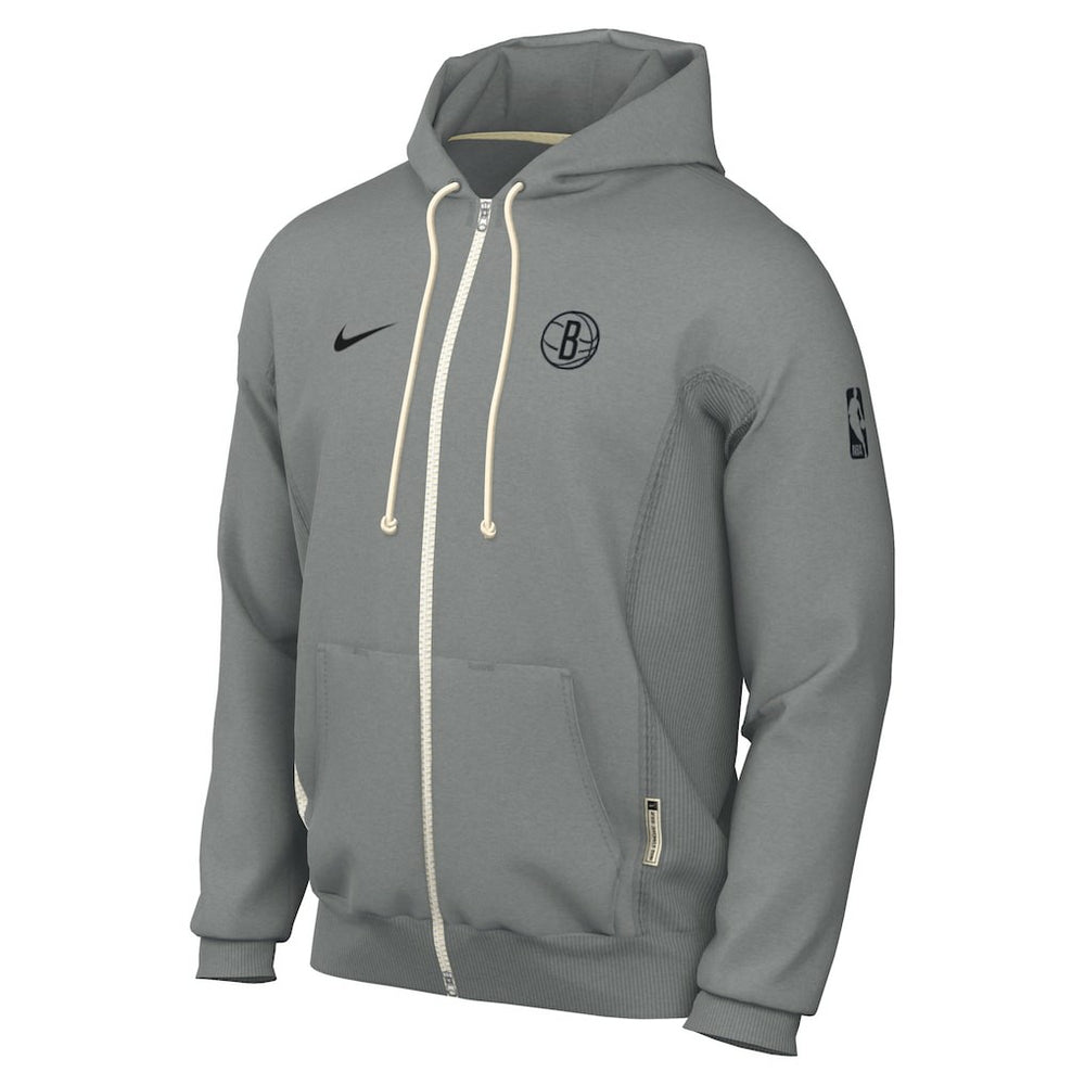 Brooklyn Nets Authentic Standard Issue Full-Zip Hoodie Jacket Gray - Nike