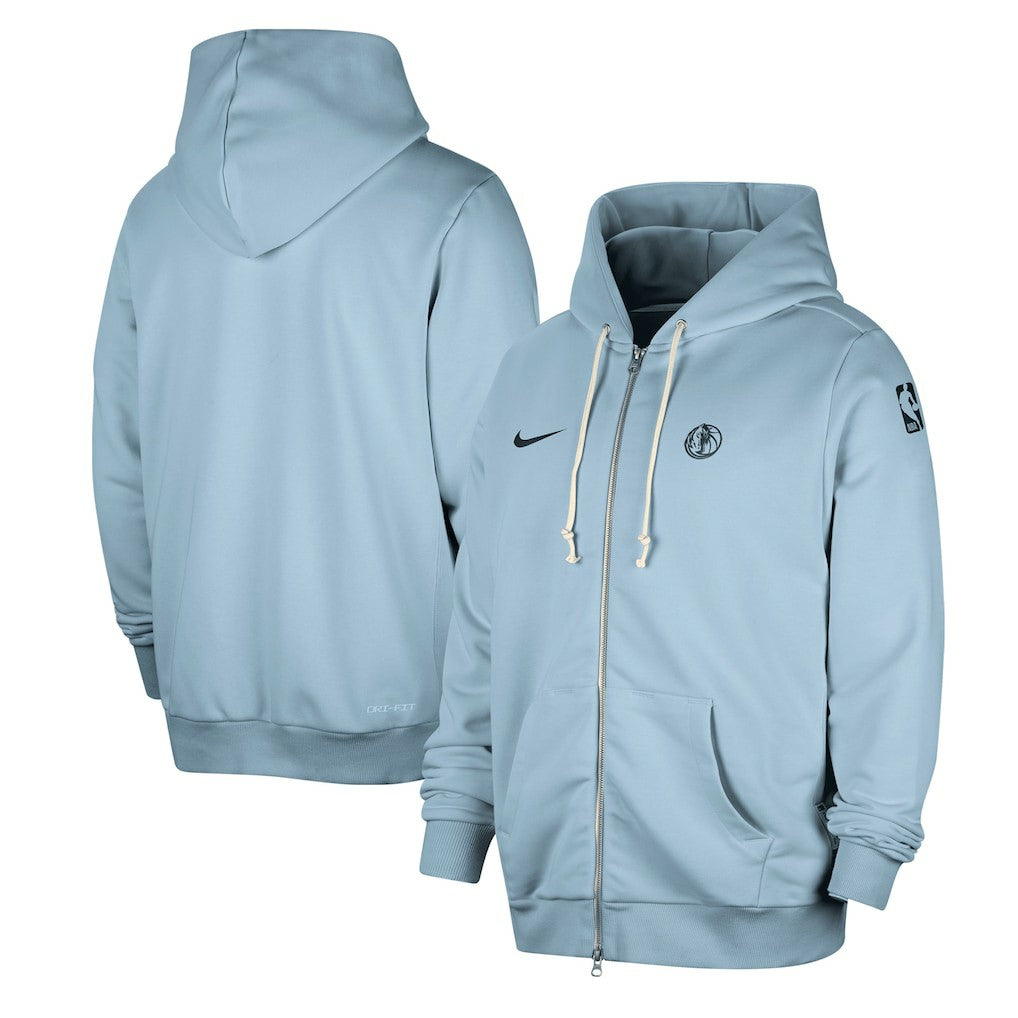 Dallas Mavericks Authentic Standard Issue Full-Zip Hoodie Jacket Light Blue - Nike