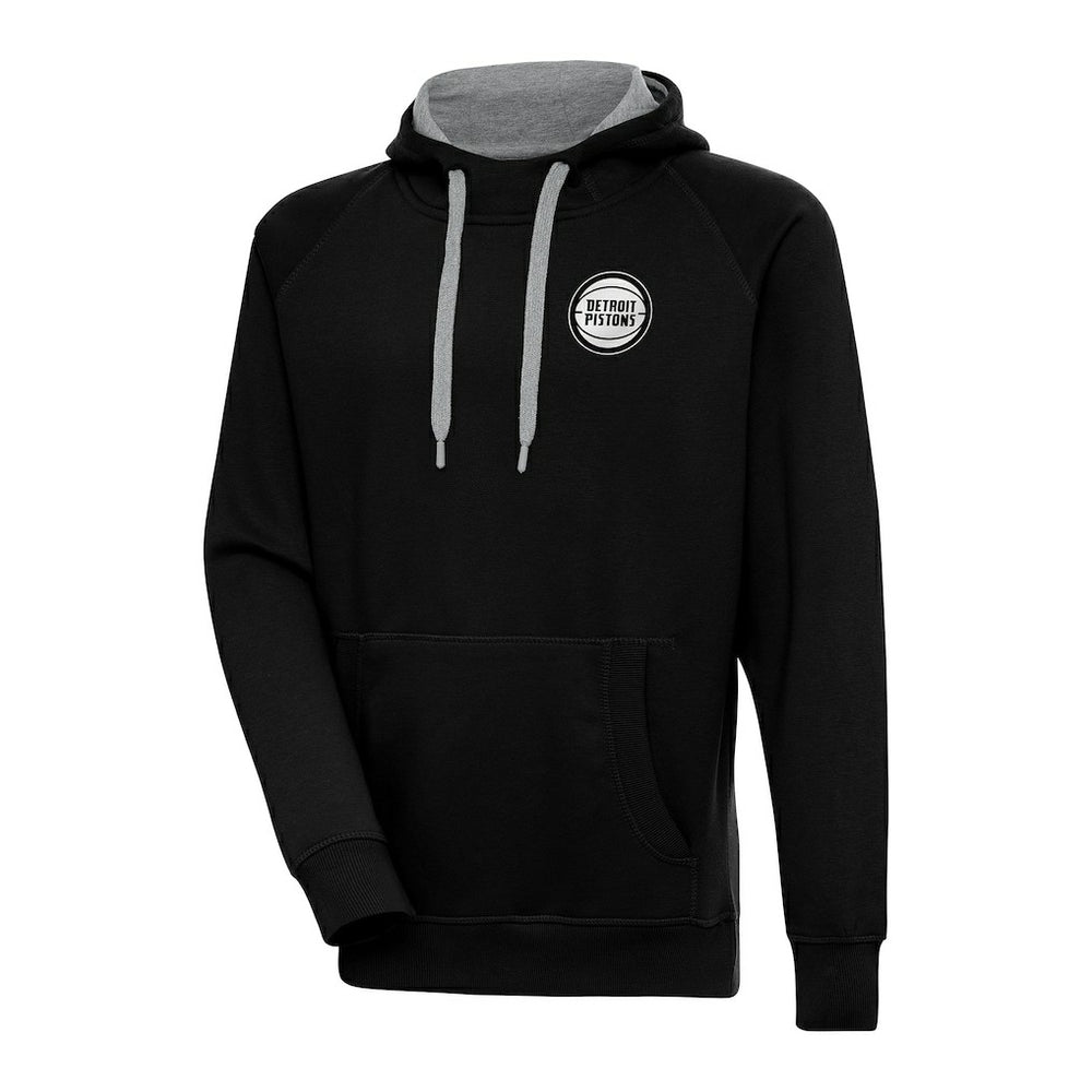 Detroit Pistons Antigua Metallic Logo Victory Pullover Hoodie Black outlet
