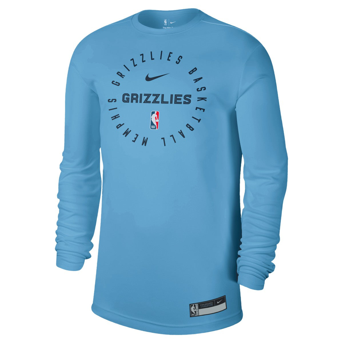 Memphis Grizzlies 2024/25 Legend On-Court Practice Long Sleeve T-Shirt Light Blue - Nike