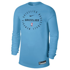 Memphis Grizzlies 2024/25 Legend On-Court Practice Long Sleeve T-Shirt Light Blue - Nike