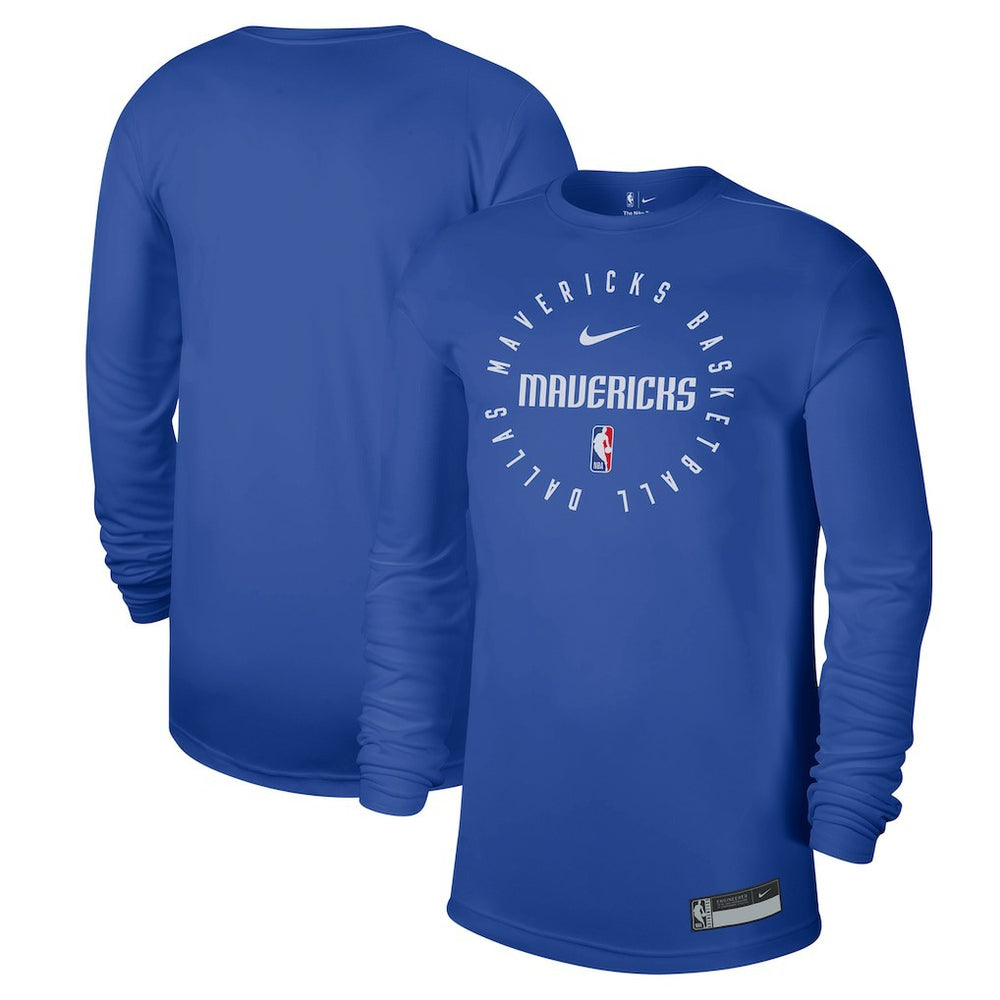 Dallas Mavericks 2024/25 Legend On-Court Practice Long Sleeve T-Shirt Blue - Nike