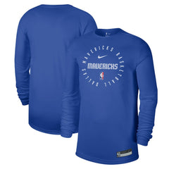 Dallas Mavericks 2024/25 Legend On-Court Practice Long Sleeve T-Shirt Blue - Nike